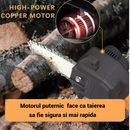 Mini Motosega Elettrica a Batteria 4 pollici - Set Completo con 2 Batterie + 1 Catena di Ricambio