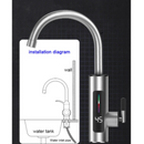 Rubinetto Elettrico Istantaneo in Acciaio Inox 3000W - Acqua Calda in Pochi Secondi, Display LED, Rotazione 360°