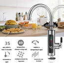 Rubinetto Elettrico Istantaneo in Acciaio Inox 3000W - Acqua Calda in Pochi Secondi, Display LED, Rotazione 360°