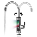 Rubinetto Elettrico Istantaneo in Acciaio Inox 3000W - Acqua Calda in Pochi Secondi, Display LED, Rotazione 360°