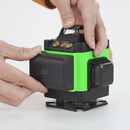 Livella laser 4D CON 16 linee, 4 raggi x 360 gradi, Linee verdi, Raggio d'azione 25m, Precisione ± 2mm/10m, Autolivellamento, Angolo retto, Batterie 2 x 4000 mAh 4.2V, Telecomando