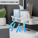 Supporto Multifunzione con 2 Ripiani per Bagno e Cucina – Organizer Compatto per una Conservazione Efficiente