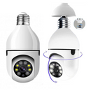 Set 2 Telecamere di Sorveglianza WiFi a Lampadina 355° Full HD con Angolo Panoramico, Sensore di Movimento e Funzione Audio Bidirezionale