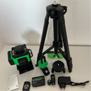 Livella laser 4D CON 16 linee, 4 raggi x 360 gradi, Linee verdi, Raggio d'azione 25m, Precisione ± 2mm/10m, Autolivellamento, Angolo retto, Batterie 2 x 4000 mAh 4.2V, Telecomando