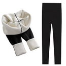 Leggings Felpati Donna per la Stagione Fredda – Termici, Elasticizzati, Fodera in Pelliccia Bianca Morbida, Vita Alta e Tessuto Traspirante Premium