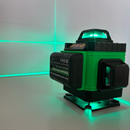 Livella laser 4D CON 16 linee, 4 raggi x 360 gradi, Linee verdi, Raggio d'azione 25m, Precisione ± 2mm/10m, Autolivellamento, Angolo retto, Batterie 2 x 4000 mAh 4.2V, Telecomando