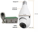 Set 2 Telecamere di Sorveglianza WiFi a Lampadina 355° Full HD con Angolo Panoramico, Sensore di Movimento e Funzione Audio Bidirezionale