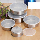 Set 5 Contenitori in Metallo | Contenitori per Alimenti con Coperchi Trasparenti