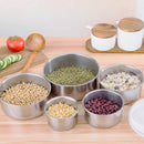 Set 5 Contenitori in Metallo | Contenitori per Alimenti con Coperchi Trasparenti