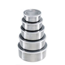 Set 5 Contenitori in Metallo | Contenitori per Alimenti con Coperchi Trasparenti