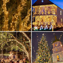 Luci di Natale a Rotolo | 100 m | LED Bianco Caldo | 8 Modalità di Luce | IP44 | Interno/Esterno Riparato